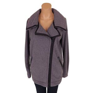 Lululemon Moto Jacket Size 6 Ambient Gray Black Fleece
